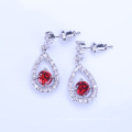 new products 2018 white gold plated earrings sapphire glass earrings